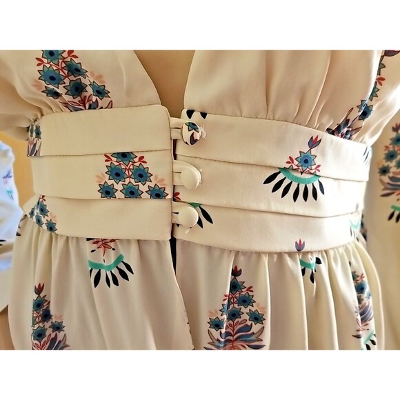 STONE COLD FOX Floral Lined 100% Silk 3 Button Blouse Top Size 1 US Small    T48 - Picture 7 of 11